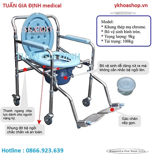 Ghế Bô Có Bánh Xe + Gác Chân