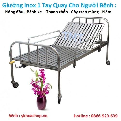 Giường Bệnh 1Tay Quay Loại Tốt